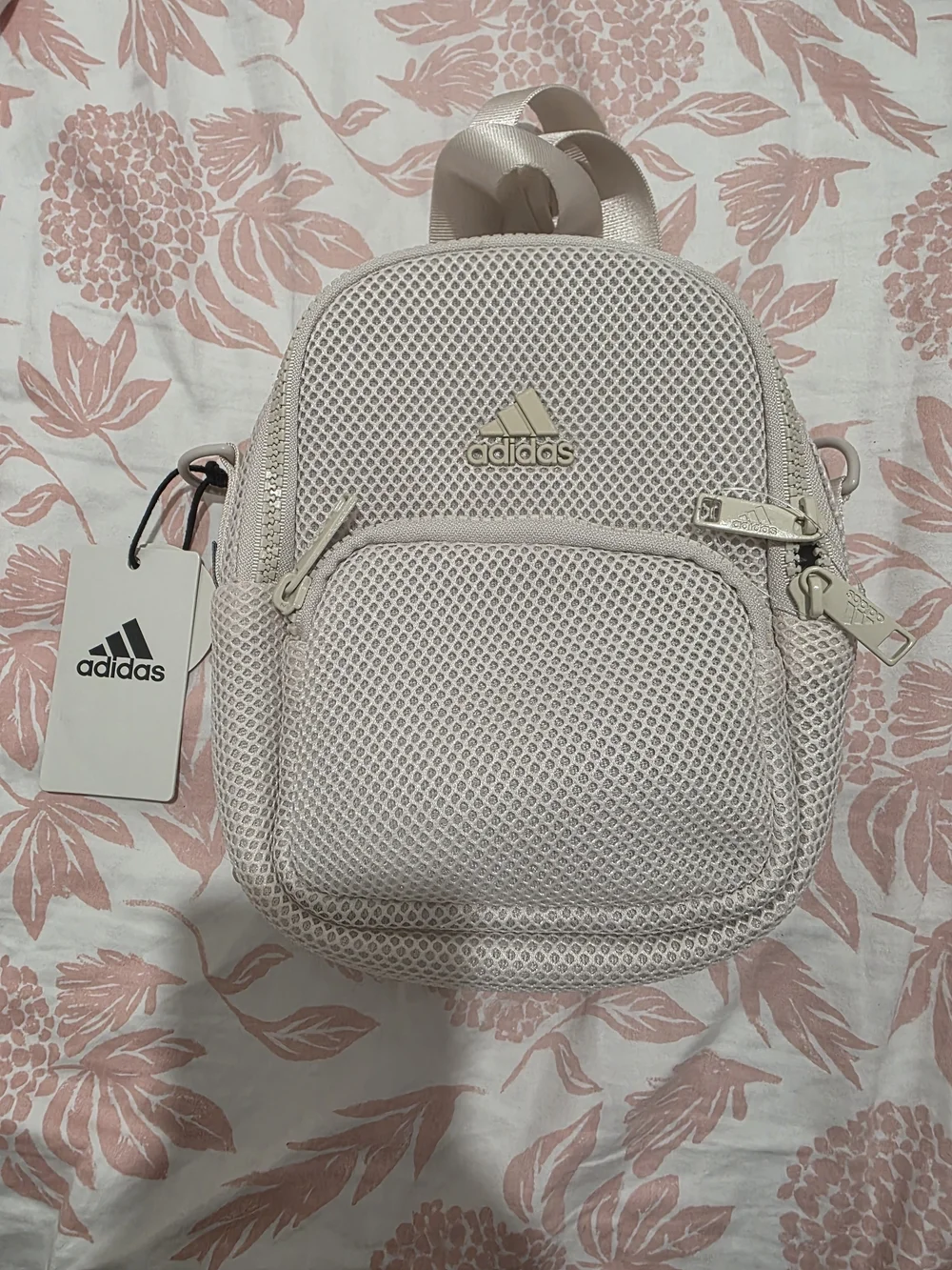 adidas Women’s Mesh Mini Backpack - Light Pink - Picture 1 of 3